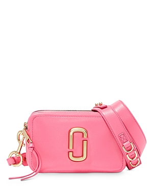 Marc Jacobs The Softshot 21 Small Natural Grain Leather Crossbody Bag In Pink Opulence