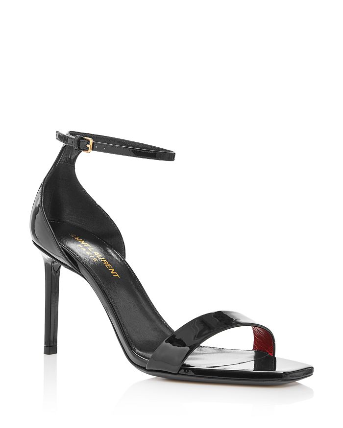 Saint Laurent Patent Ankle-Strap High-Heel Sandals | Bloomingdale's