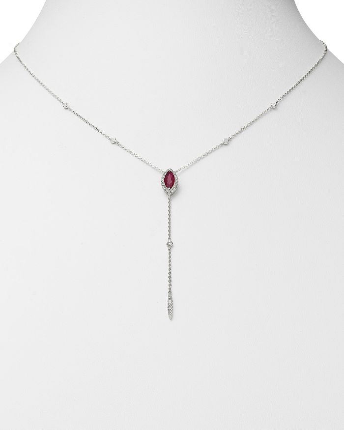 Shop Bloomingdale's Ruby & Diamond Lariat Necklace In 14k White Gold, 16-18 - 100% Exclusive In Ruby/white