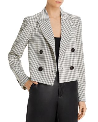 cropped plaid blazer