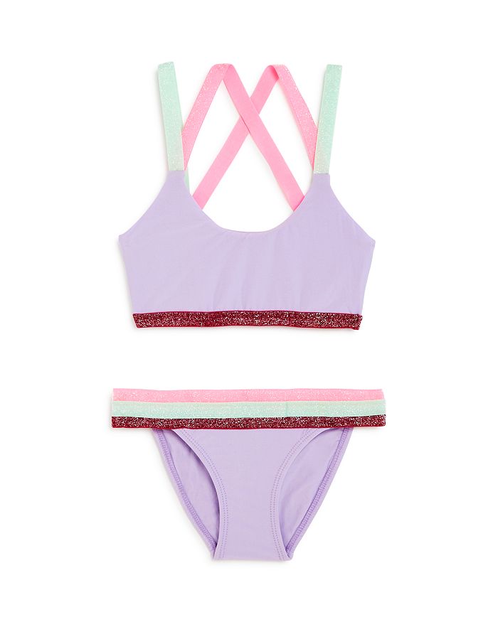 Pq Swim Girls Sport Color Blocked Two Piece Swimsuit Little Kid