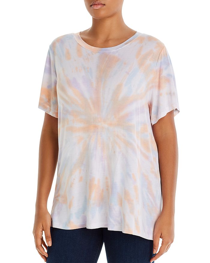 Aqua Curve Tie-dyed Boxy T-shirt - 100% Exclusive In Orange/lavender/blue
