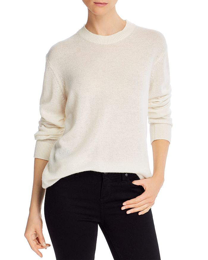Theory Ribbed Mélange Cashmere Sweater In Ivory | ModeSens