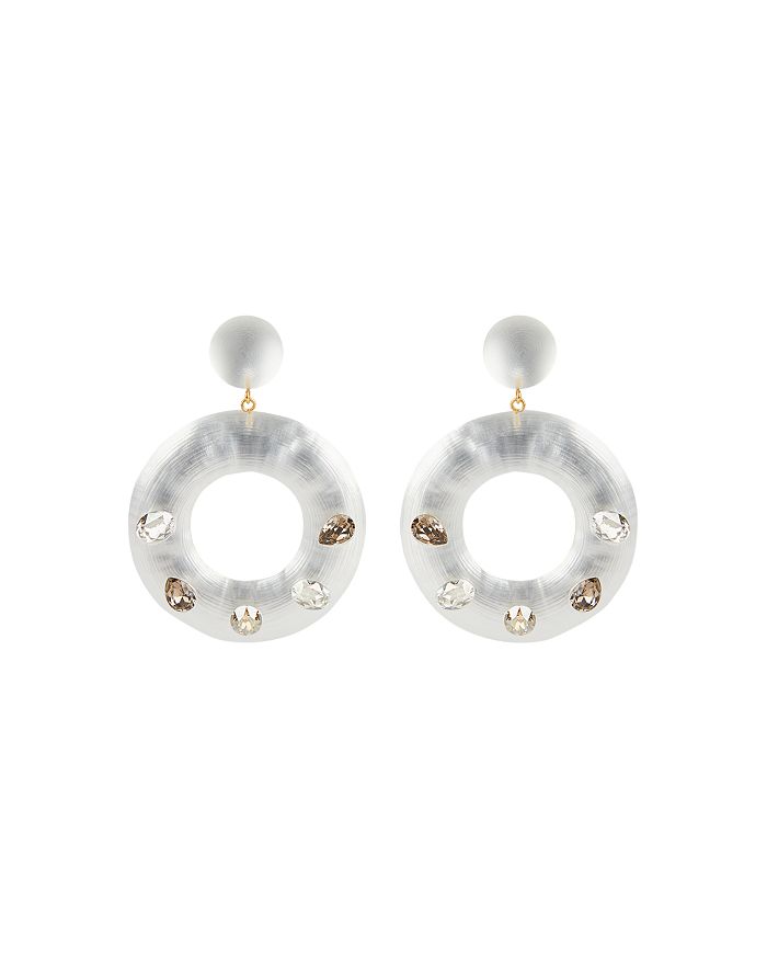 ALEXIS BITTAR FUTURE ANTIQUITY CRYSTAL STUDDED CIRCLE DROP EARRINGS,AB0SE023010