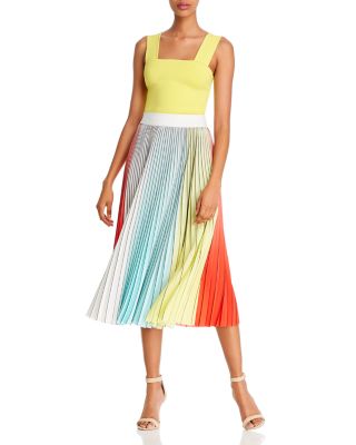 Alice and Olivia Alice + Olivia Arden Pleated Midi Skirt