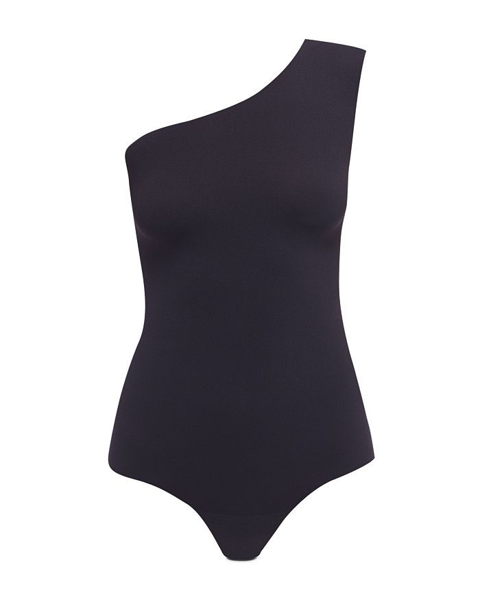 Commando Ballet One-shoulder Stretch-jersey Thong Bodysuit In Black