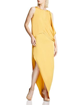 HALSTON Draped Asymmetric Gown | Bloomingdale's