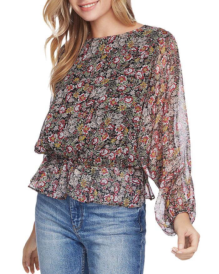 1.STATE LONG-SLEEVE FOREST GARDENS BLOUSE,8120091