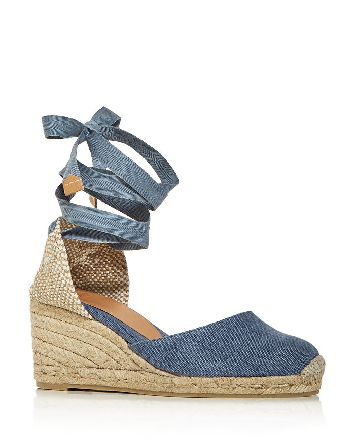 Castaã±er Light Blue Carina Canvas Espadrillas Wedges In Jeans Clar