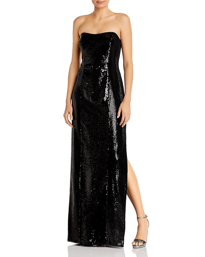 Aidan Mattox Aidan By  Strapless Sequinned Gown - 100% Exclusive In Black