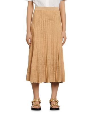 gold metallic knit skirt