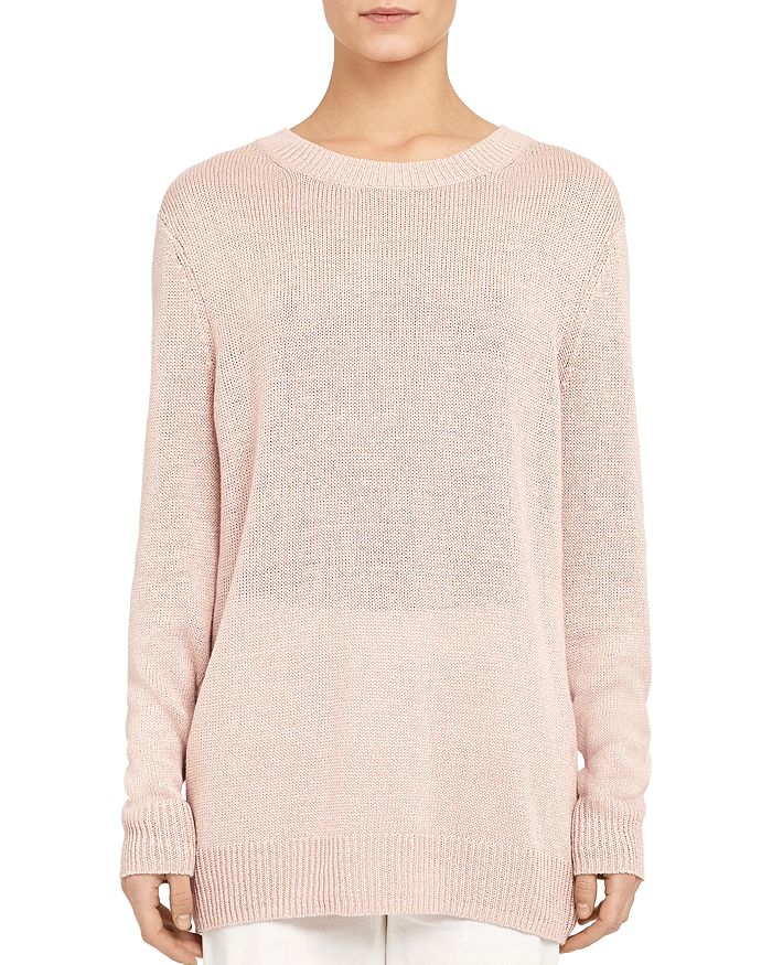 Theory Linen-Viscose Crewneck Sweater | Bloomingdale's