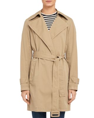 belted short trench jacket