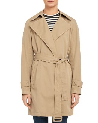 Theory Oaklane Belted Short Trench Coat | Bloomingdale's