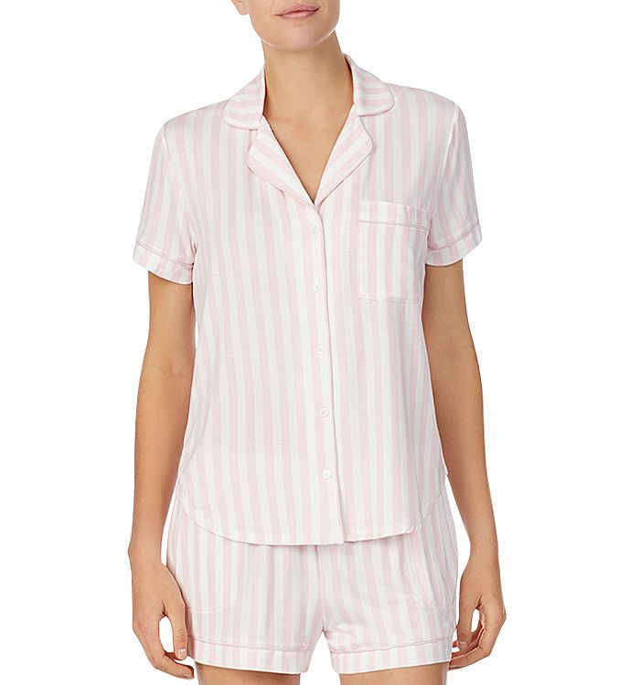 Kate Spade New York Short Pajama Set In Pink Stripe