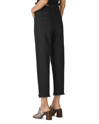 High-Waist Barrel-Leg Cotton Jeans