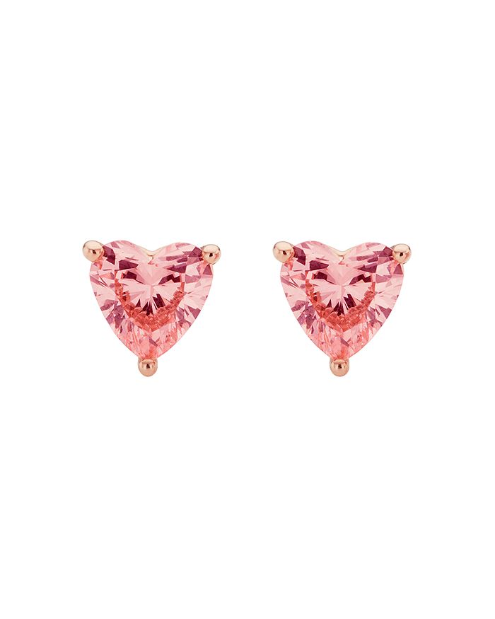 Lightbox Jewelry LabGrown Pink Diamond Heart Stud Earrings in 10K Rose
