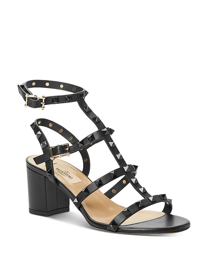 Valentino Garavani Garavani Rockstud 60 Leather Sandals In Black