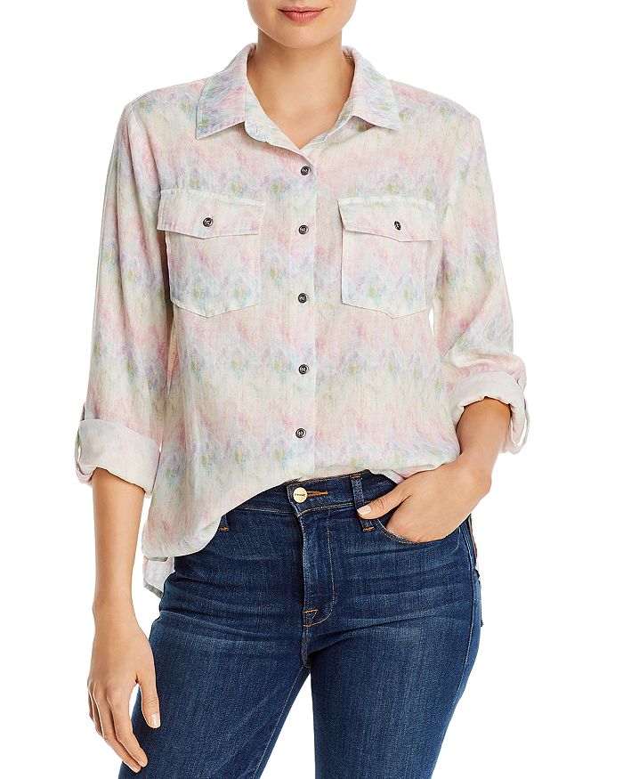 Billy T Printed Button-down Shirt In Pastel Tie Dye