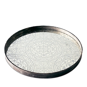Ethnicraft Notre Monde Moroccan Frost Mirror Tray In Silver