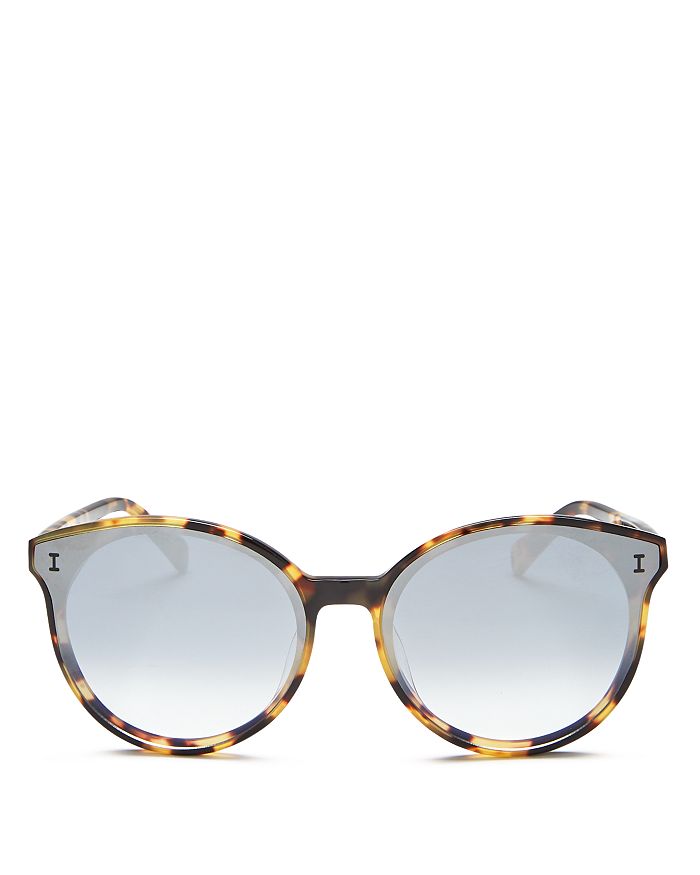 Illesteva Women's Helen Cat Eye Sunglasses, 65mm In Tortoise/silver Gradient Mirror