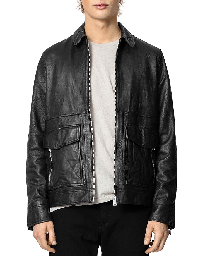 Zadig & Voltaire Crinkle Leather Jacket | Bloomingdale's