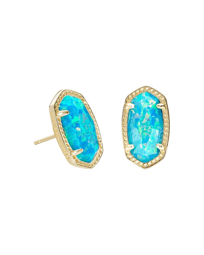 Kendra Scott Ellie 14ct Gold-plated Aqua Illusion Stud Earrings In Blue/gold