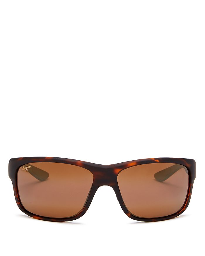 Shop Maui Jim Southern Cross Polarized Square Wrap Sunglasses, 63mm In Soft Tortoise/hcl Bronze Mirrored Polarized