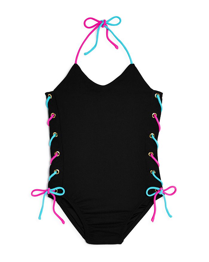 Peixoto Girls' Marley Tie-side One-piece Swimsuit - Little Kid, Big Kid In Black