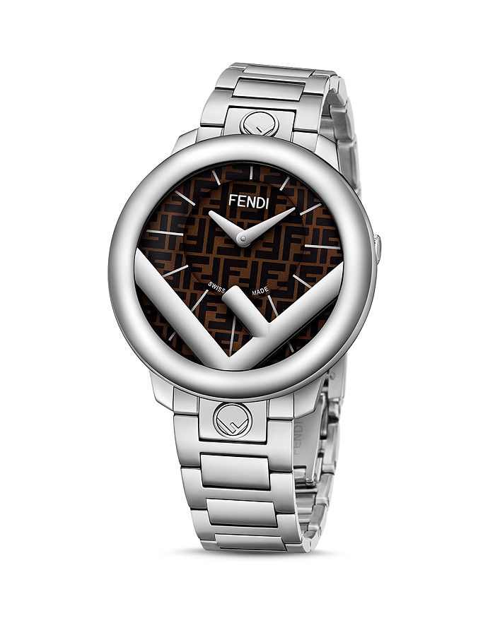 Fendi Run Away Bracelet Watch, 36mm In Silver/ Brown/ Silver | ModeSens