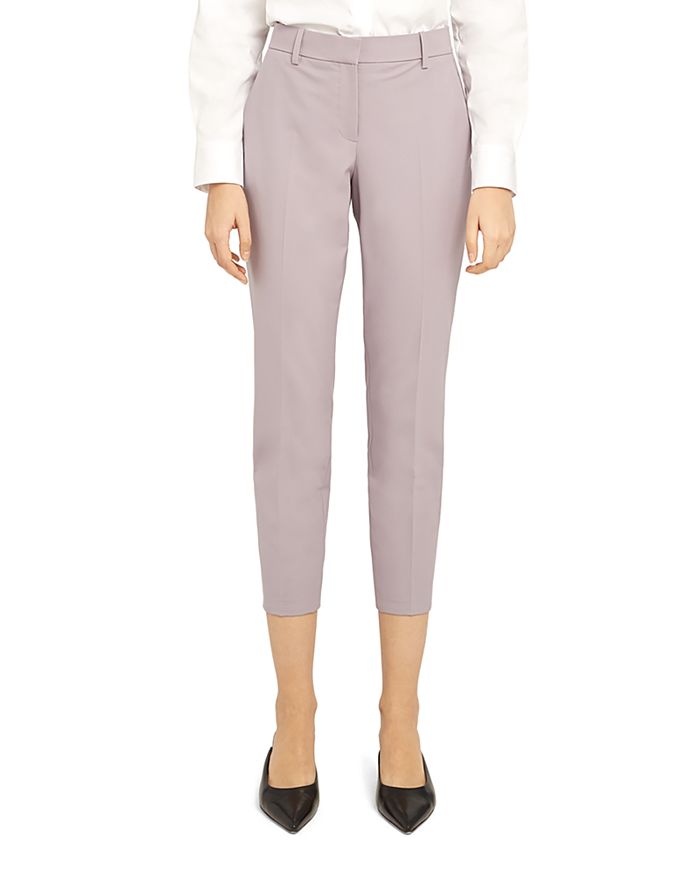 Theory Treeca Wool-blend Cropped Trousers In Dusty Lavender