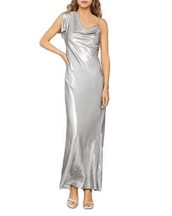 BCBGMAXAZRIA One-Sleeve Satin Gown | Bloomingdale's