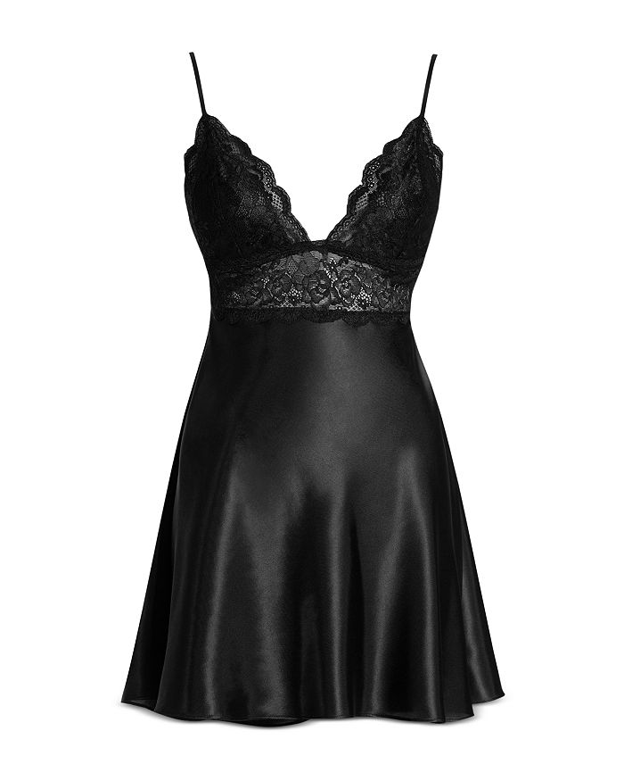 Shop In Bloom By Jonquil Satin Charmeuse Chemise - 100% Exclusive In Black