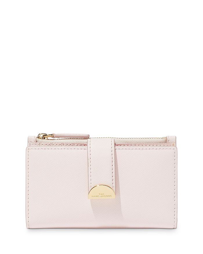 Marc Jacobs Medium Flat Leather Bi-fold Wallet In Pink Tutu