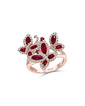 Bloomingdale's - Bloomingdale's Ruby & Diamond Butterfly Statement Ring in 14K Rose Gold -100% Exclusive