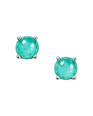 Ippolita Sterling Silver Rock Candy Turquoise & Clear Quartz Crystal Doublet Stud Earrings