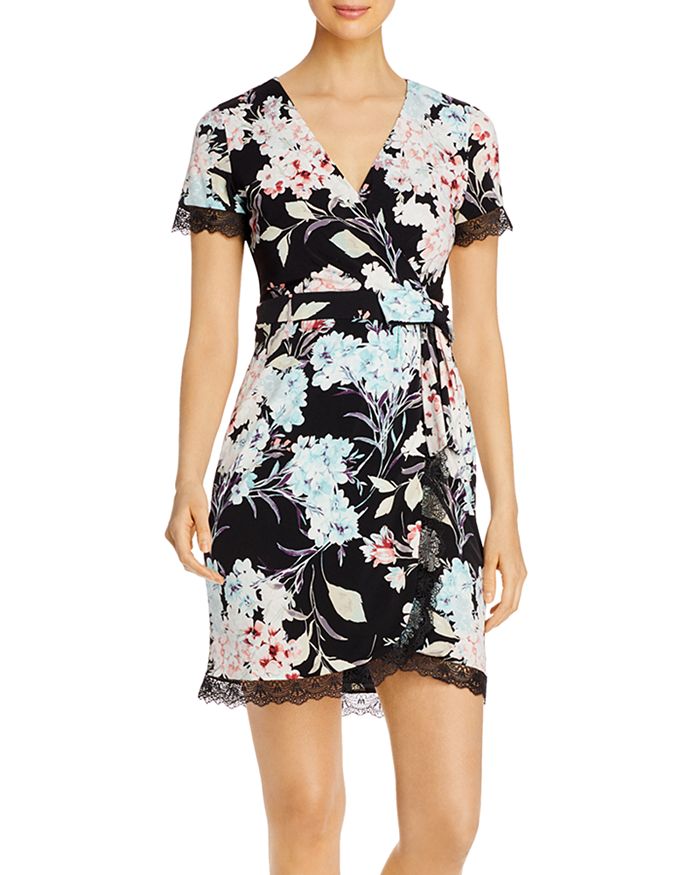 Karl lagerfeld floral wrap on sale dress