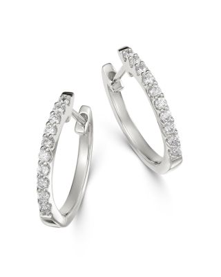 Bloomingdale's Fine Collection Diamond Hoop Earrings in 14K White Gold, 0.25 ct. t. w. - Exclusive