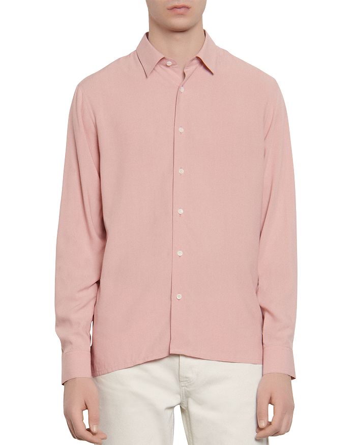 Sandro Slim-fit Fever Casual Shirt In Pink | ModeSens