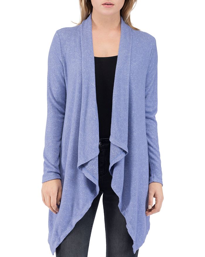 B Collection By Bobeau Amie Waterfall Cardigan In Lavender Violet