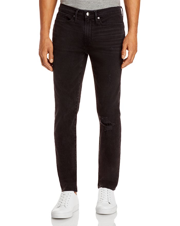 Frame Lhomme Slim Mid-rise Jeans In Black