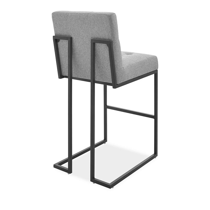 Shop Modway Privy Black Stainless Steel Upholstered Fabric Bar Stool In Gray