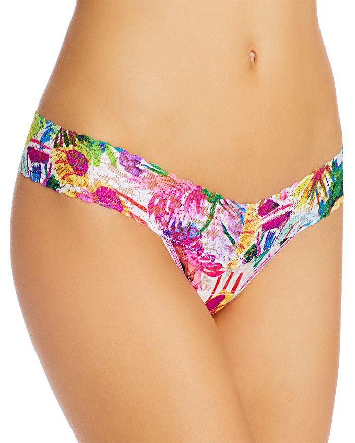 HANKY PANKY LOW-RISE PRINTED LACE THONG,7G1582