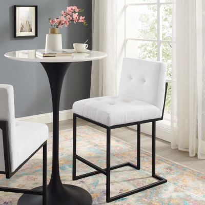 Privy Stainless Steel Upholstered Fabric Counter Stool
