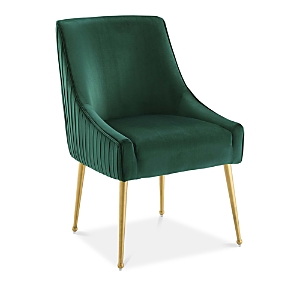 Shop Modway Discern Pleated Back Upholstered Performance Velvet Dining Chair In Green
