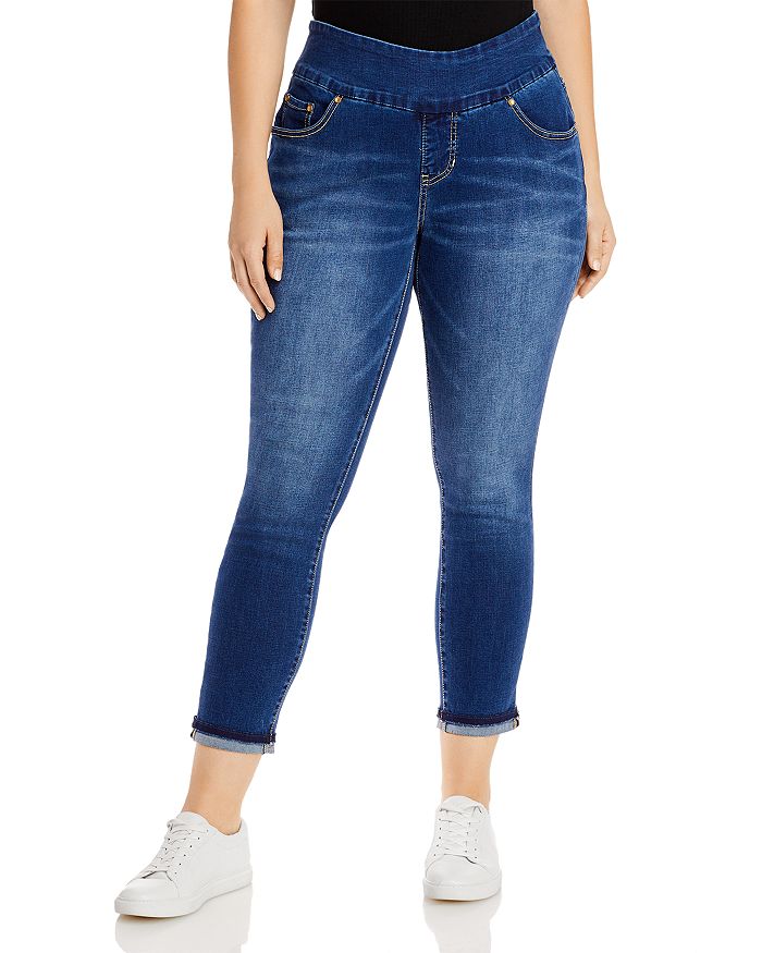 Jag Jeans Plus Amelia Ankle Jeans With Cuffed Hems In Kodiak Blue