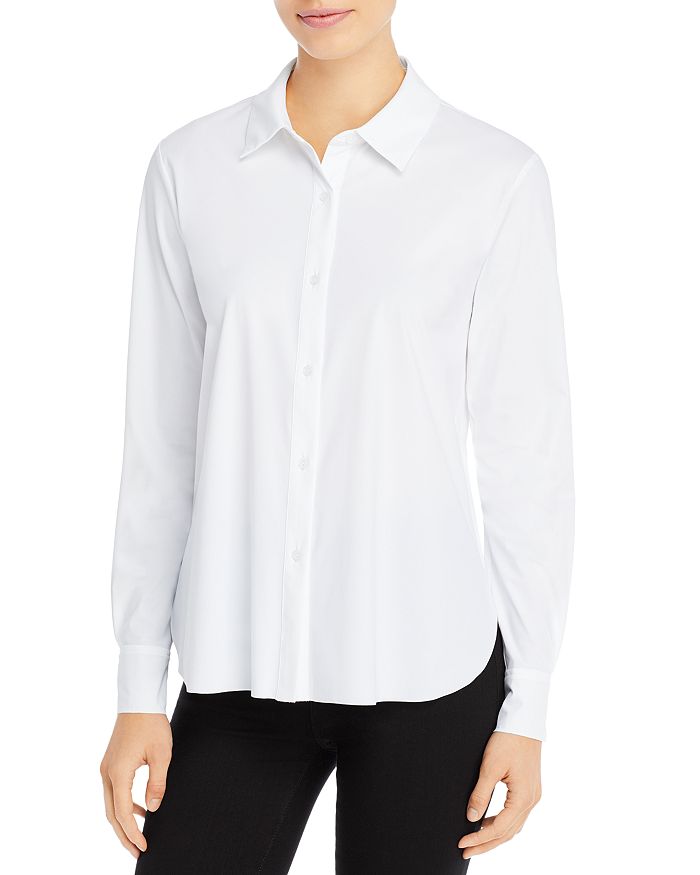 Lyssé Connie Slim Button-up Shirt In White