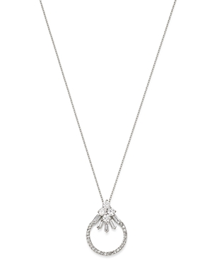 Bloomingdale's Diamond Baguette Cluster Circle Pendant Necklace in 14K White Gold, 0.3 ct. t.w.