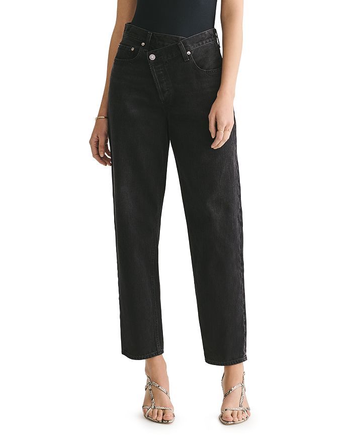 Agolde Criss Cross High-rise Straight Jeans In Savage