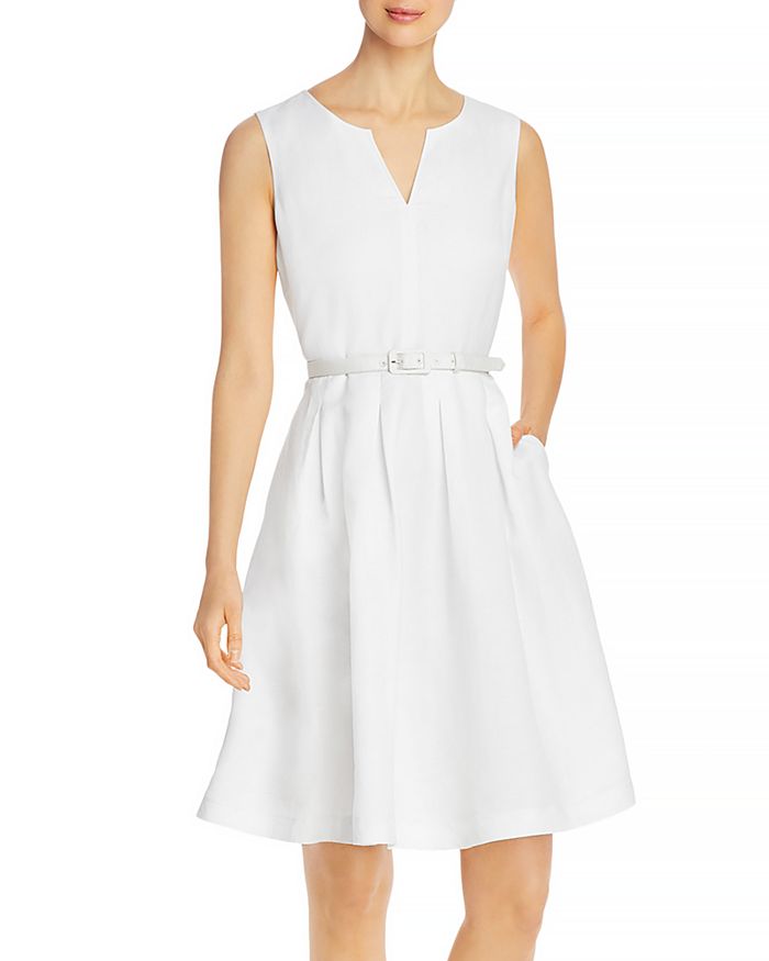 Karl Lagerfeld Paris Belted Fit And Flare Dress Bloomingdale S